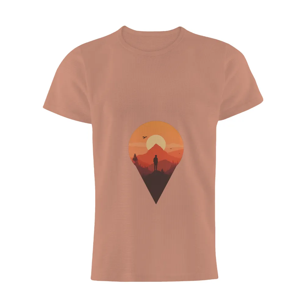 Sunset Mountain Silhouette Design: Embrace Nature's Serenity|peace love camping shirt