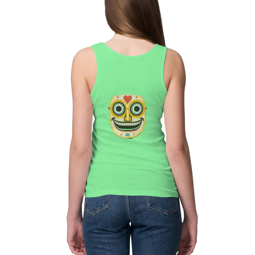 T-Shirts Design: Cheerful Mask - Joy and Positivity|french graffiti artist