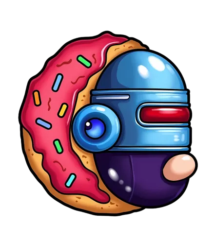 T-Shirts Design: Futuristic Donut Robot Pop Culture Tee