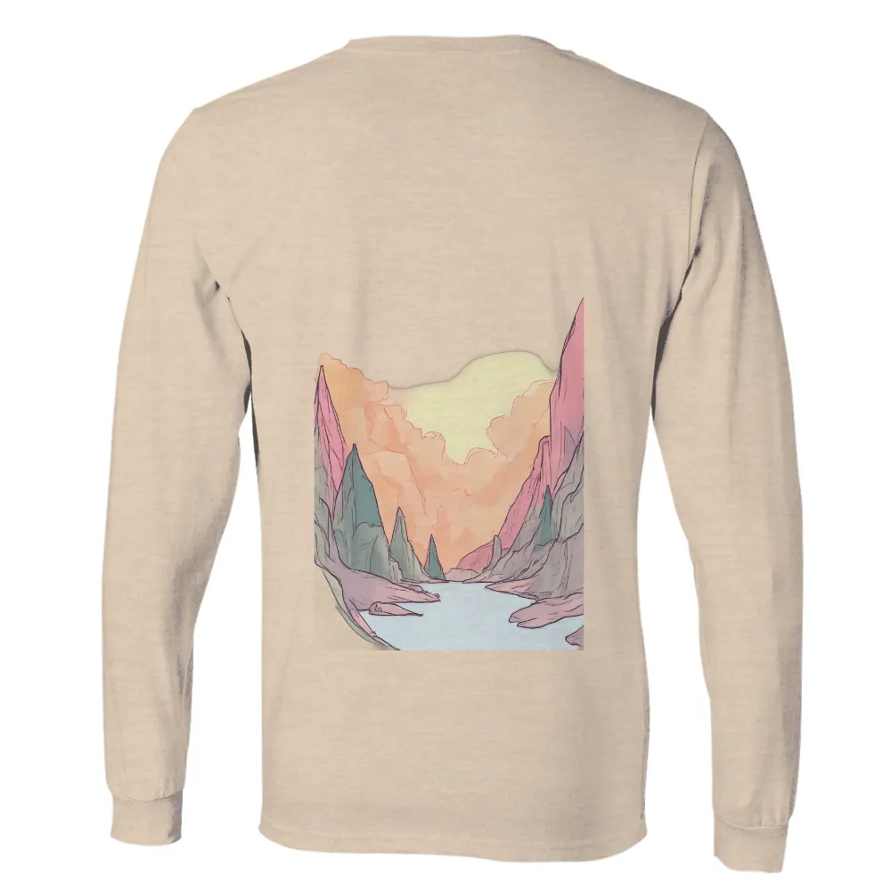 Customized Tee Shirts: Serene Mountains and Lake - Artistic Nature Design|new t shirt design 2022