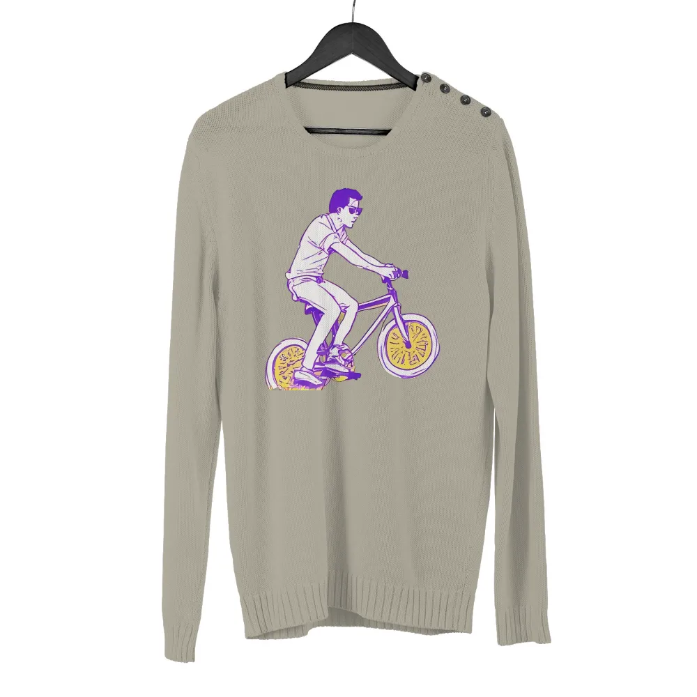 Custom Tee Shirts: Embrace Freedom and Adventure with Our Unique Bicycle Design|bold lines