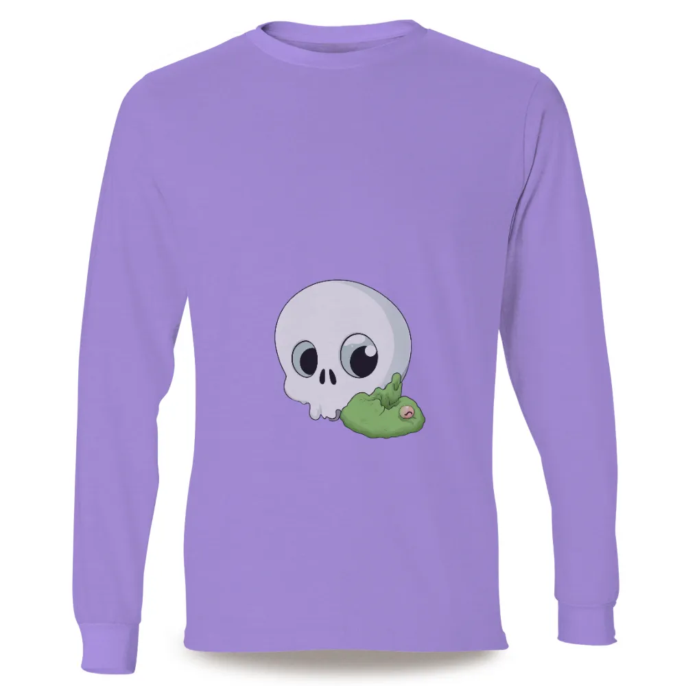 Shirts Graphic Tees: Quirky Skull with Green Slime - Funny & Whimsical Design|roblox skull t shirt