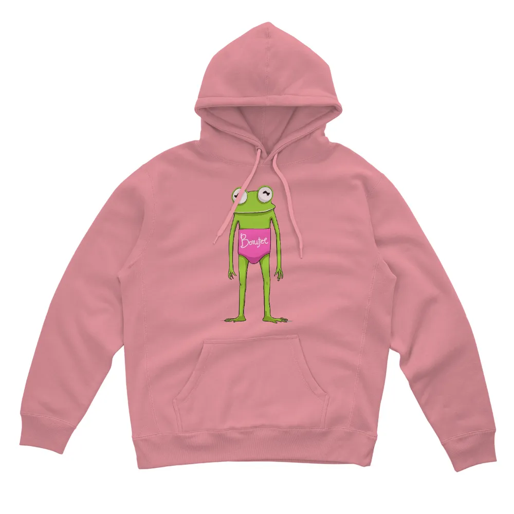 Graphic Tees: Quirky Frog in Pink Swimsuit - Express Your Unique Style|funfix dba sun frog shirts