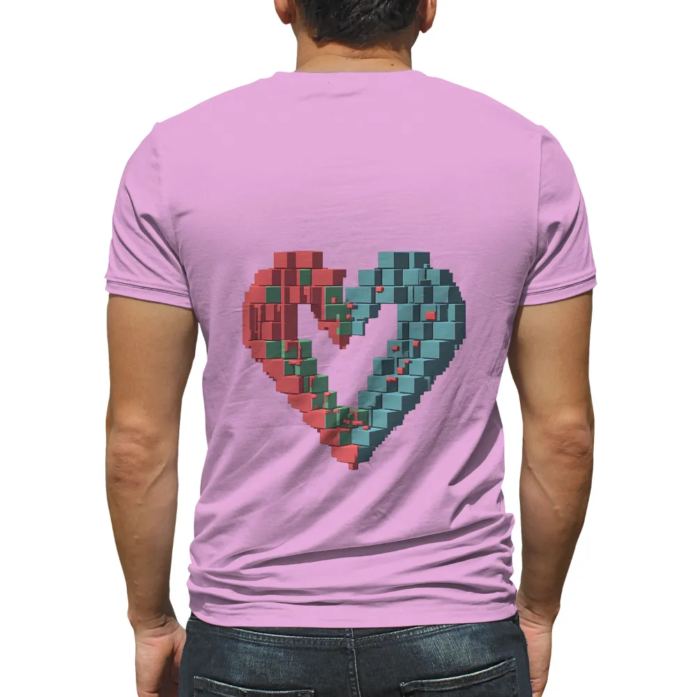 Modern Geometric Heart Design: Heart of Cubes|military purple heart t shirts