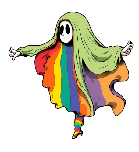 T-Shirts Design: Embracing Unity with Rainbow Ghost