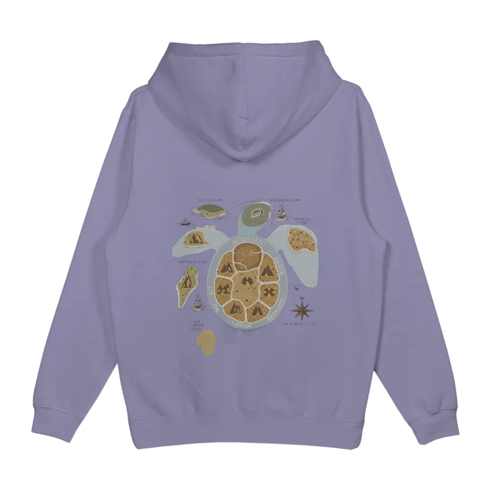 T-Shirts Custom: Explore the Fantastical Turtle Map|Sea turtle with a map on its shell