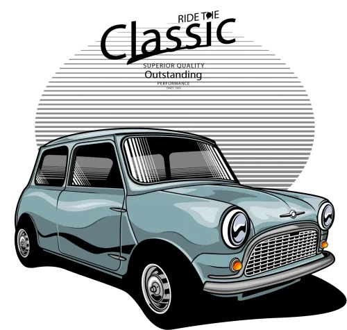 T-Shirt Printing: Classic Mini Cooper - Vintage & Retro