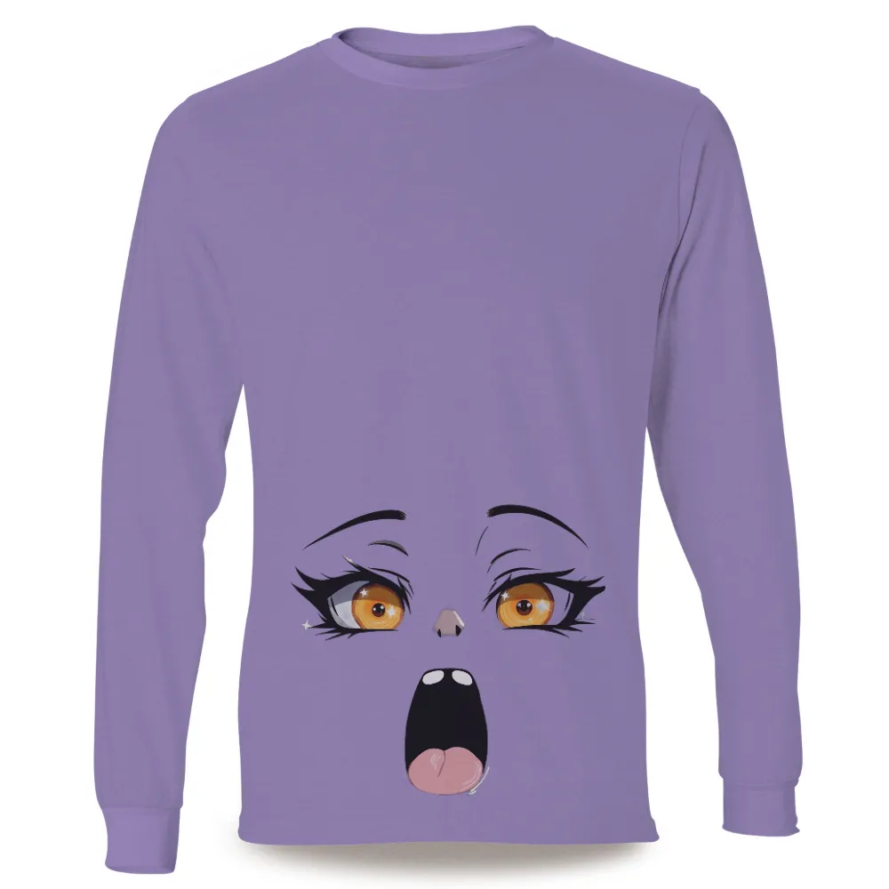 Graphic Tees: Expressive Anime Eyes - Surprise and Wonder|cartoon character with star on shirt