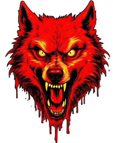 Custom T-Shirt Printing: Fierce Red Wolf Design