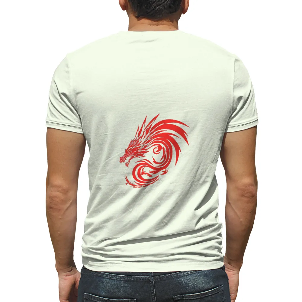 TShirt Printing: Bold Red Dragon - Symbol of Strength and Courage|dragon valentine shirt