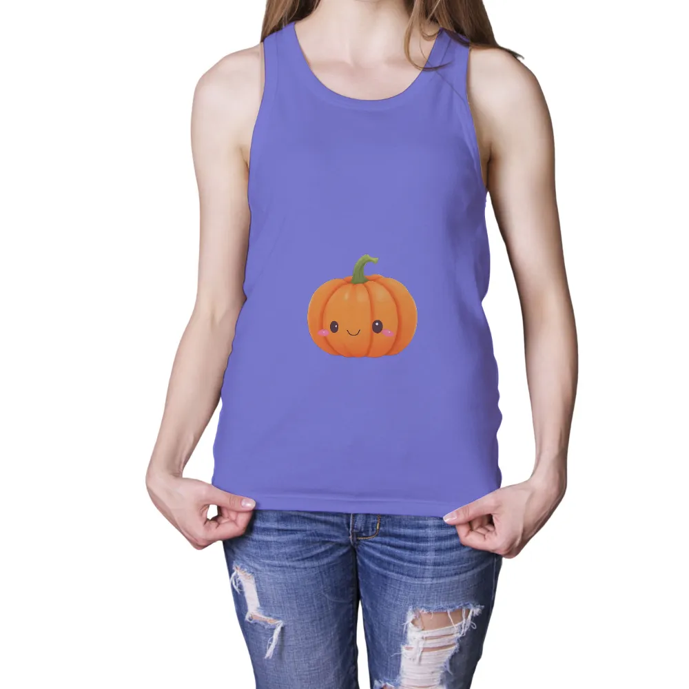 Customized Tee Shirts: Cheerful Autumn Pumpkin|bleached fall tees