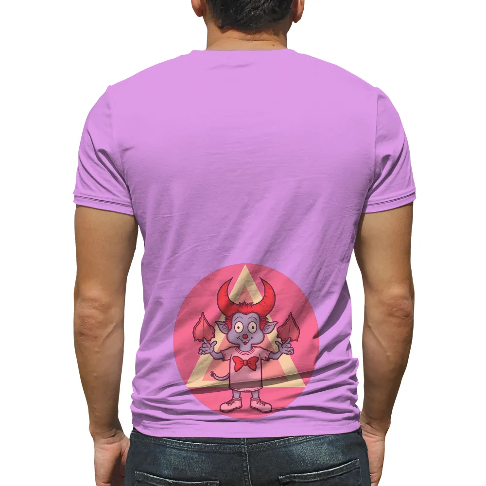 Charming Vintage Cartoon Devil Design with Retro Pop Culture Vibes|pink fantasy football shirt