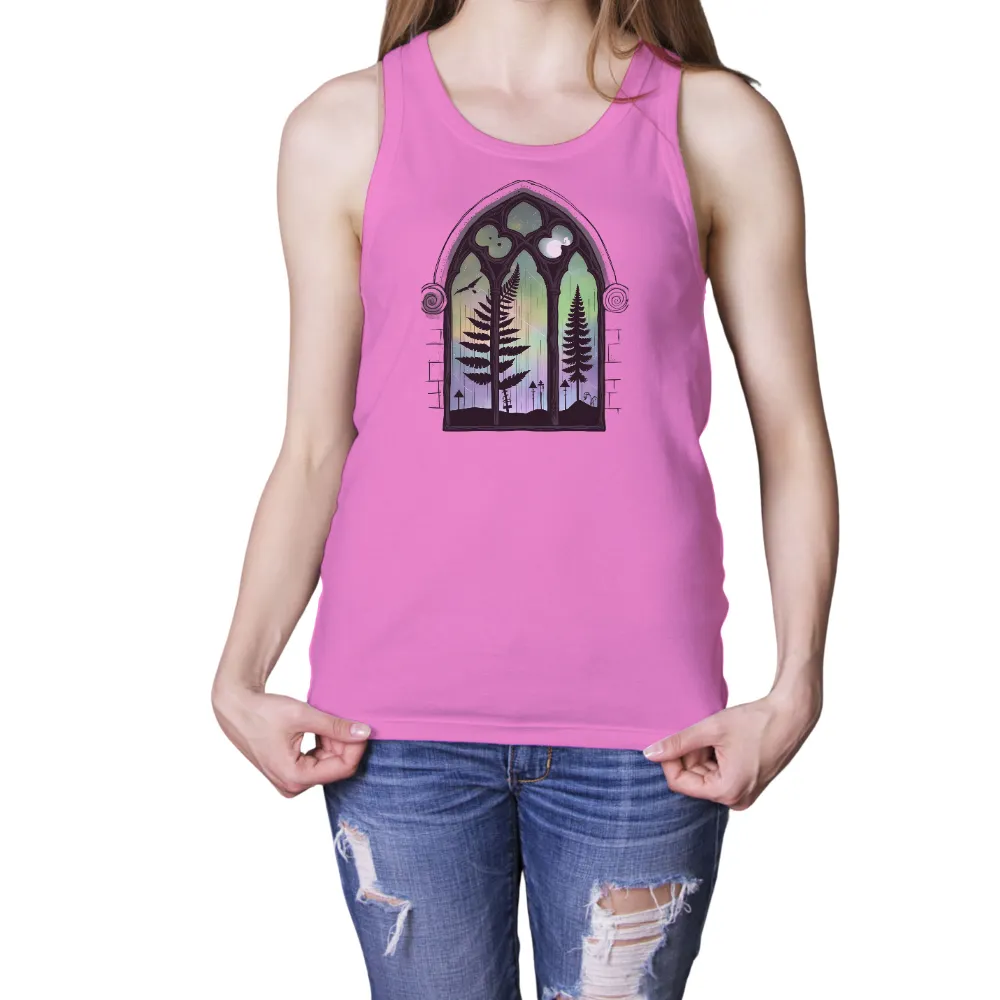 Tee Shirts Printed: Gothic Window to the Night Sky|t shirt painting on nature