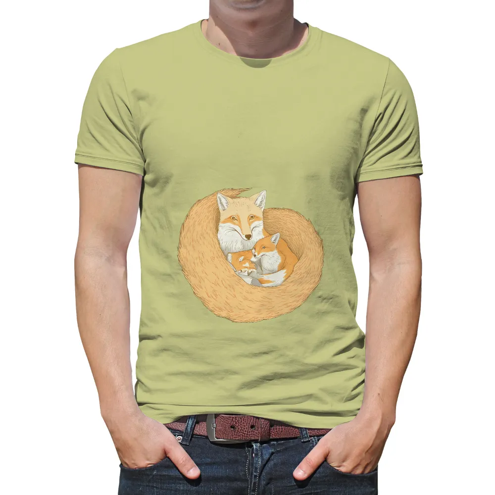 Graphic Tees: Foxes Embrace - Love and Protection|costa sun protection shirts