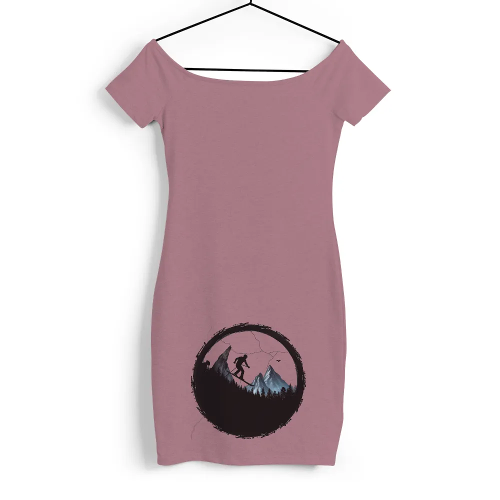 Customized Tee Shirts: Night Ski Adventure | Winter Sports Tees| mountainous landscape