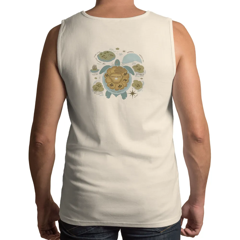 TShirt Design: Whimsical Turtle Island Adventure| Whimsical turtle illustration