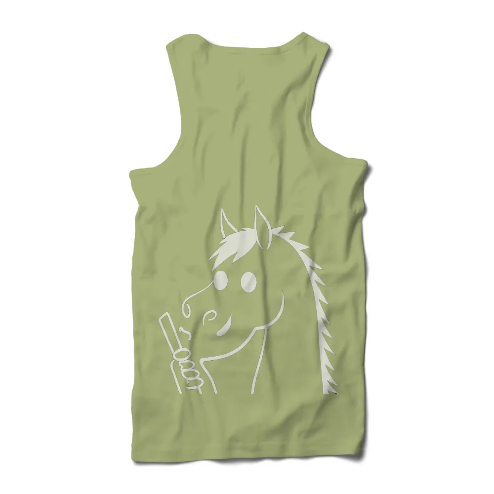 Custom T-Shirt Printing: Whimsical Horse with Paintbrush - Embrace Your Inner Child|beer hockey guns and freedom shirt