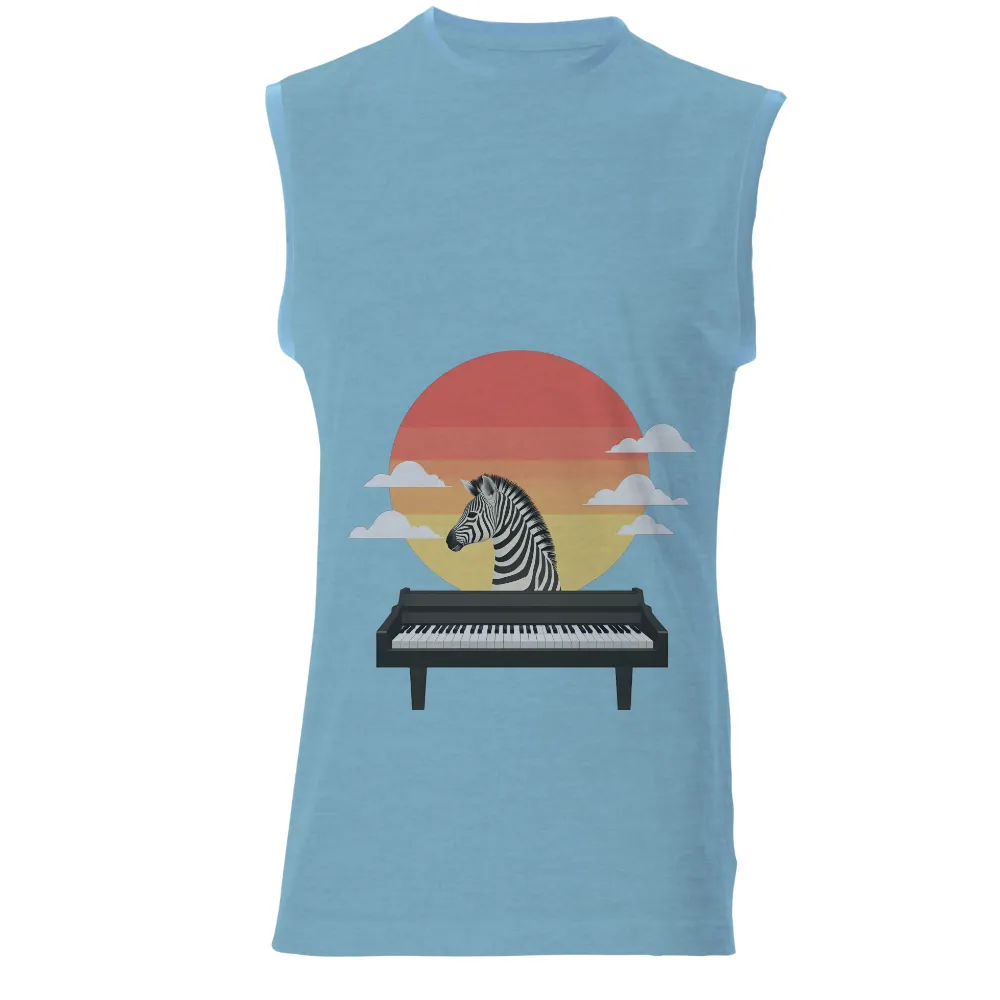 Custom T-Shirt Printing: Melody's Piano Serenade Under the Sunset|p shirt design