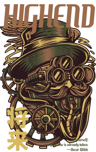 Custom Tee Shirts: Steampunk Visionary - Highend Future