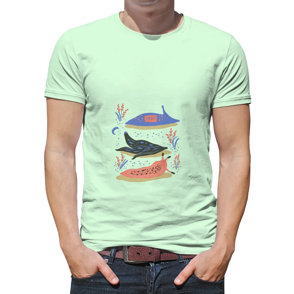 TShirt Design: Sea Slugs in a Vibrant Underwater World| Vibrant plants