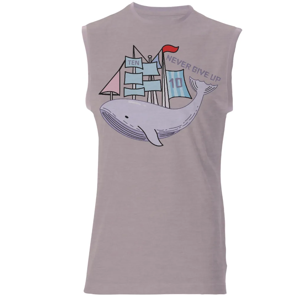 Custom Tee Shirts: Whale and Ship - Never Give Up|vineyard vines easter whale