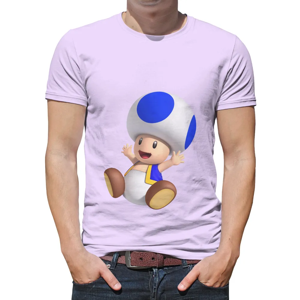 Graphic Tees: Celebrate Gaming Fun with Toad from Super Mario|black shirt cartoon character