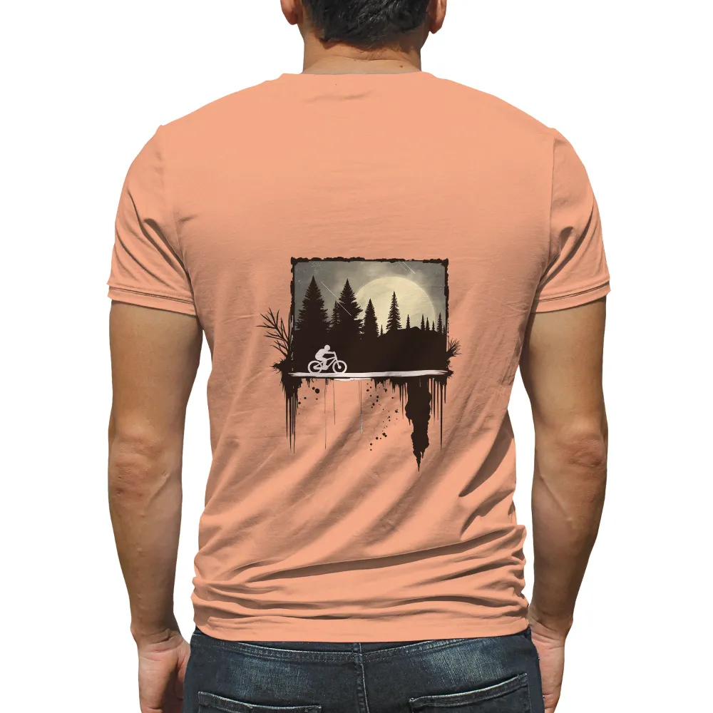 T-Shirts Design: Cycling Adventure Under the Full Moon| magical night ride