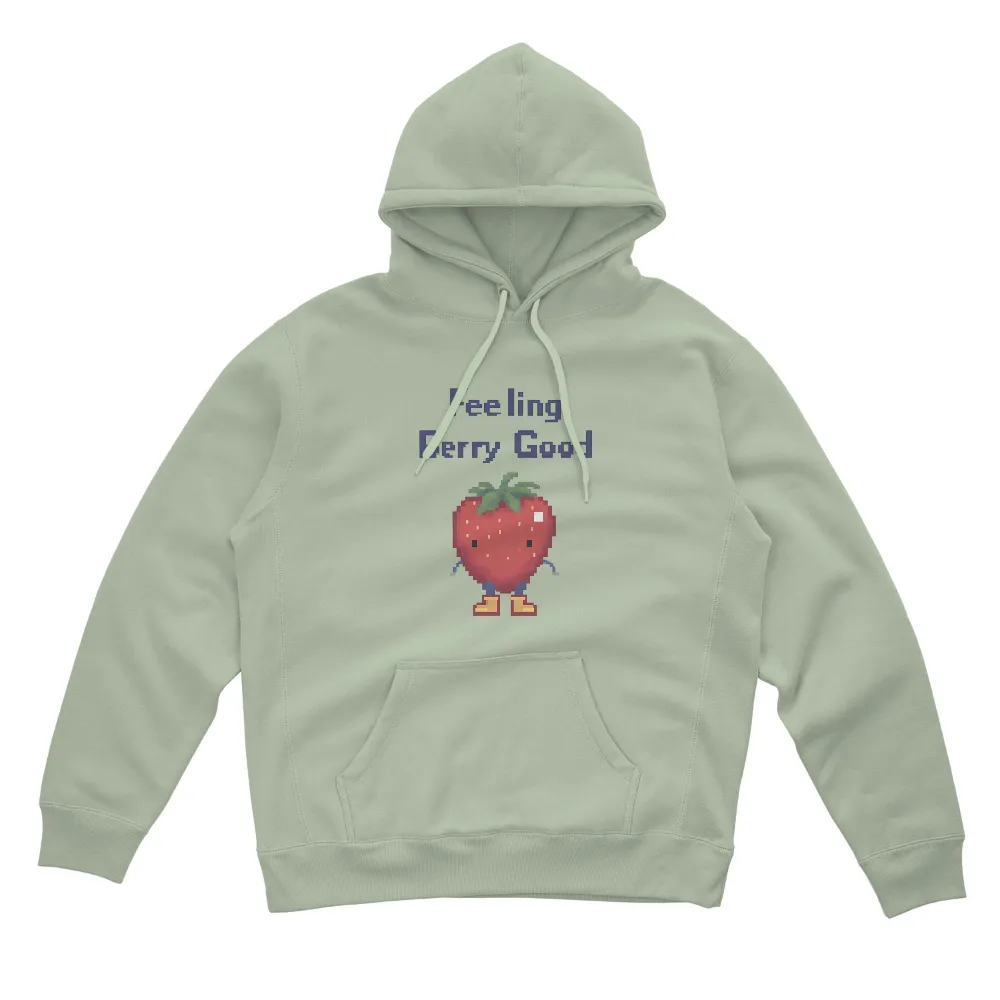 TShirt Design: Feeling Berry Good with Pixel Art Strawberry|men funny easter shirts