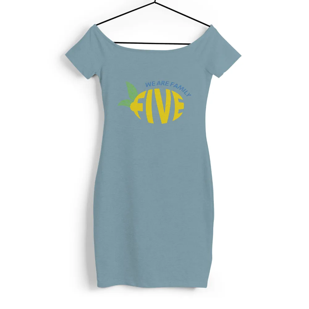 Customized Tee Shirts: We Are Family Five - Vibrant Lemon Design|matching family valentines day shirts