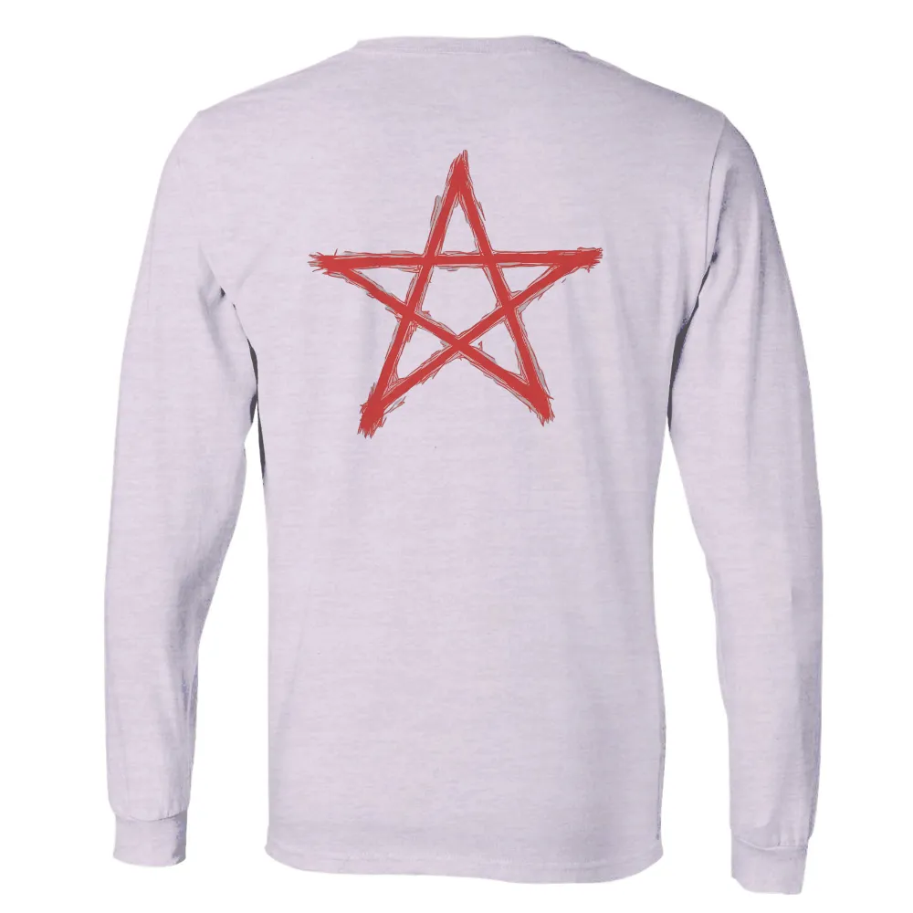 T-Shirts Custom: Embrace Your Journey with the Pentagram Symbol|hand-drawn red pentagram