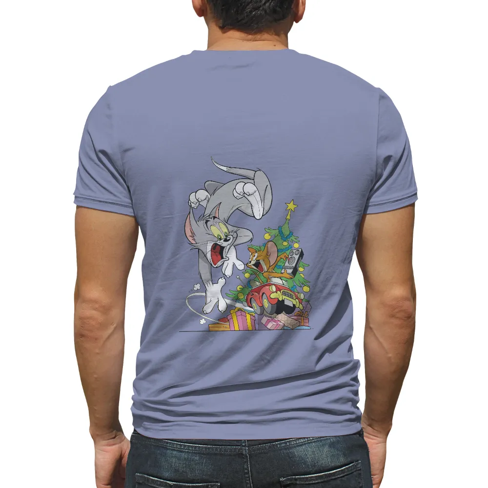 Customized Tee Shirts: Tom and Jerry's Festive Holiday Chase|trending custom tshirts