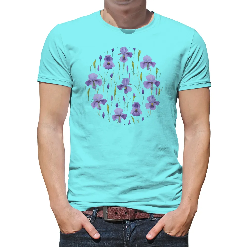 Custom Tee Shirts: Purple Irises - Nature's Hope|t shirt painting on nature