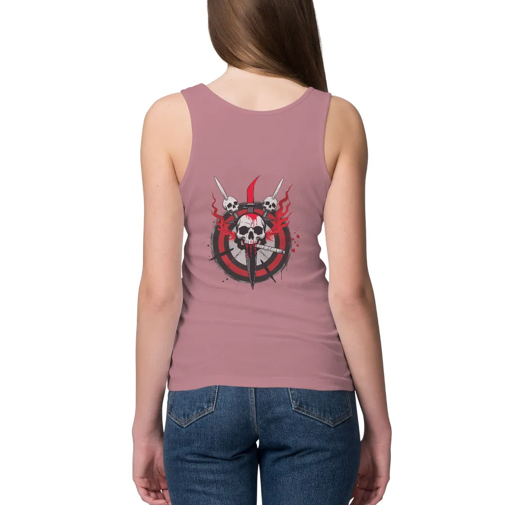 TShirt Printing: Bold Rebellion with Skulls and Knives| Red and black colors