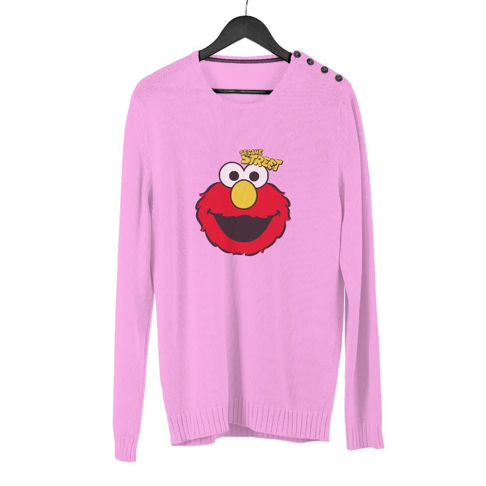 Tee Shirt Printing: Elmo Sesame Street Happy Smile|blue shirt cartoon character