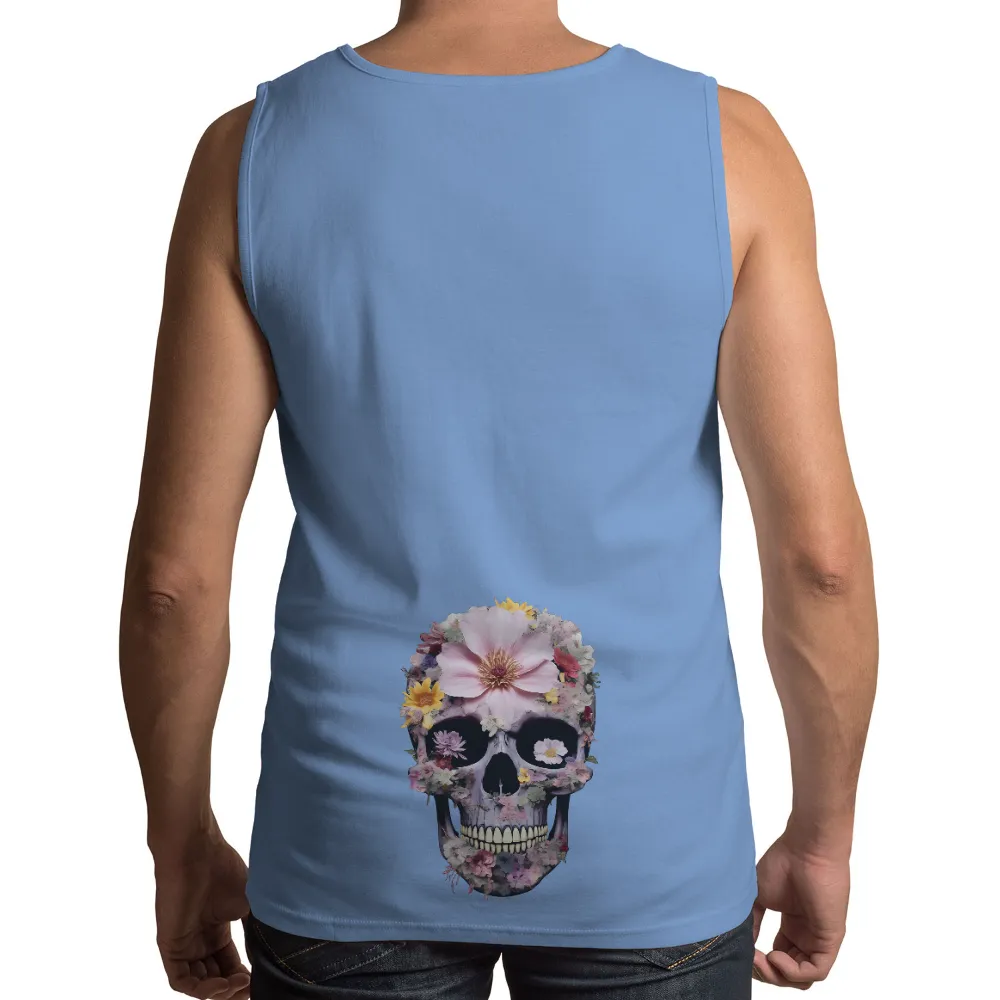 TShirt Printing: Elysium - A Skull Adorned with Flowers|life is good diversified portfolio beer