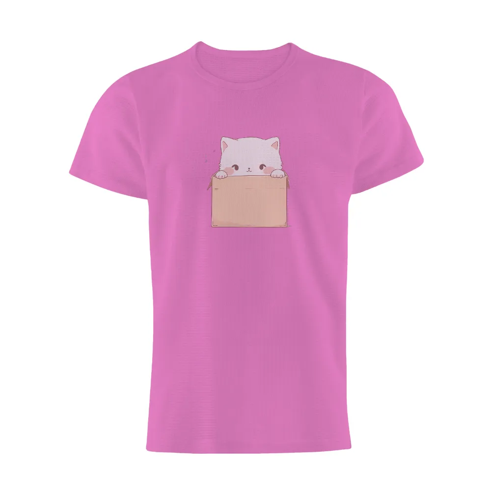 Tee Shirt Printing: Curious Kitten in a Cardboard Box | Life Theme T-Shirts| Innocent eyes of a kitten