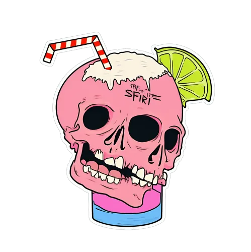 Custom Tee Shirts: Quirky Skull Pink Lemonade - Funny & Whimsical