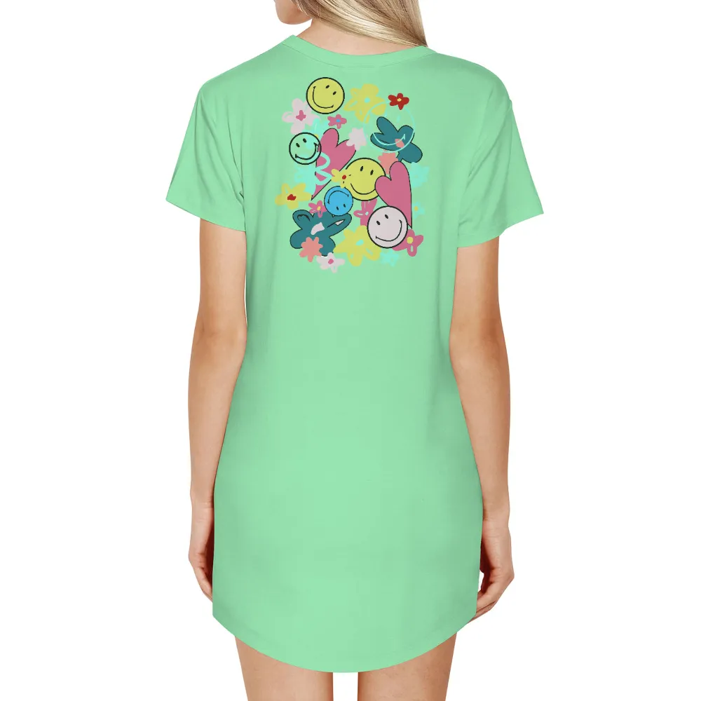 T-Shirts Design: Spread Joy with Smiley Faces and Vibrant Flowers|i love hot rodeo moms shirt