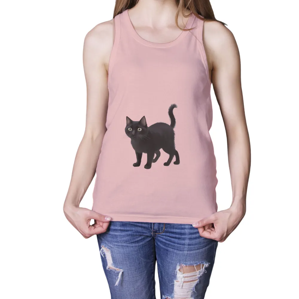 Shirts Graphic Tees: Luna the Black Cat - Hope and Inspiration|rebellious hope t shirt black