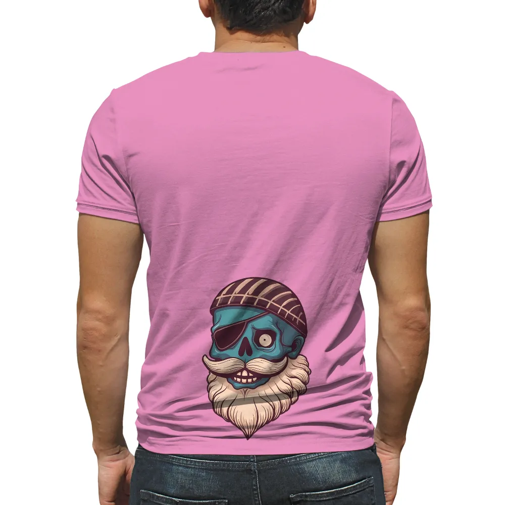 Tee Shirt Printing: Vintage Cyberpunk Skull with Bandana and Eye Patch| Mysterious skull character