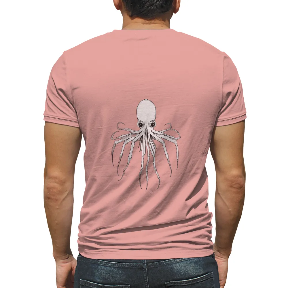 Minimalist Octopus Skeletal Design: Art Meets Marine Mystery|tshirt art store