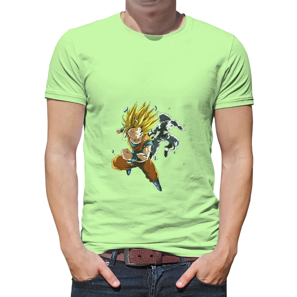 T-Shirts Pattern: Goku Super Saiyan - Anime Power and Determination|goku with no shirt