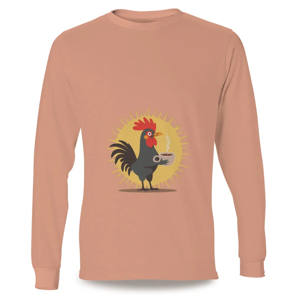 Shirts Graphic Tees: Chuck the Rooster Serves Up Morning Energy|selfish with my time and energy shirt