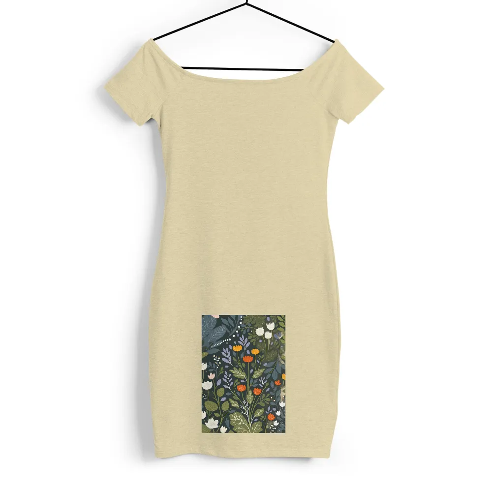 Customized Tee Shirts: Enchanting Floral Meadow Design|cartoon with green shirt