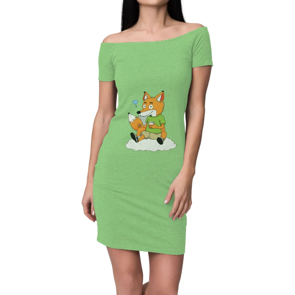 Graphic Tees: Whimsical Fox Dreams | Life Theme Tees|Whimsical fox sitting on a cloud