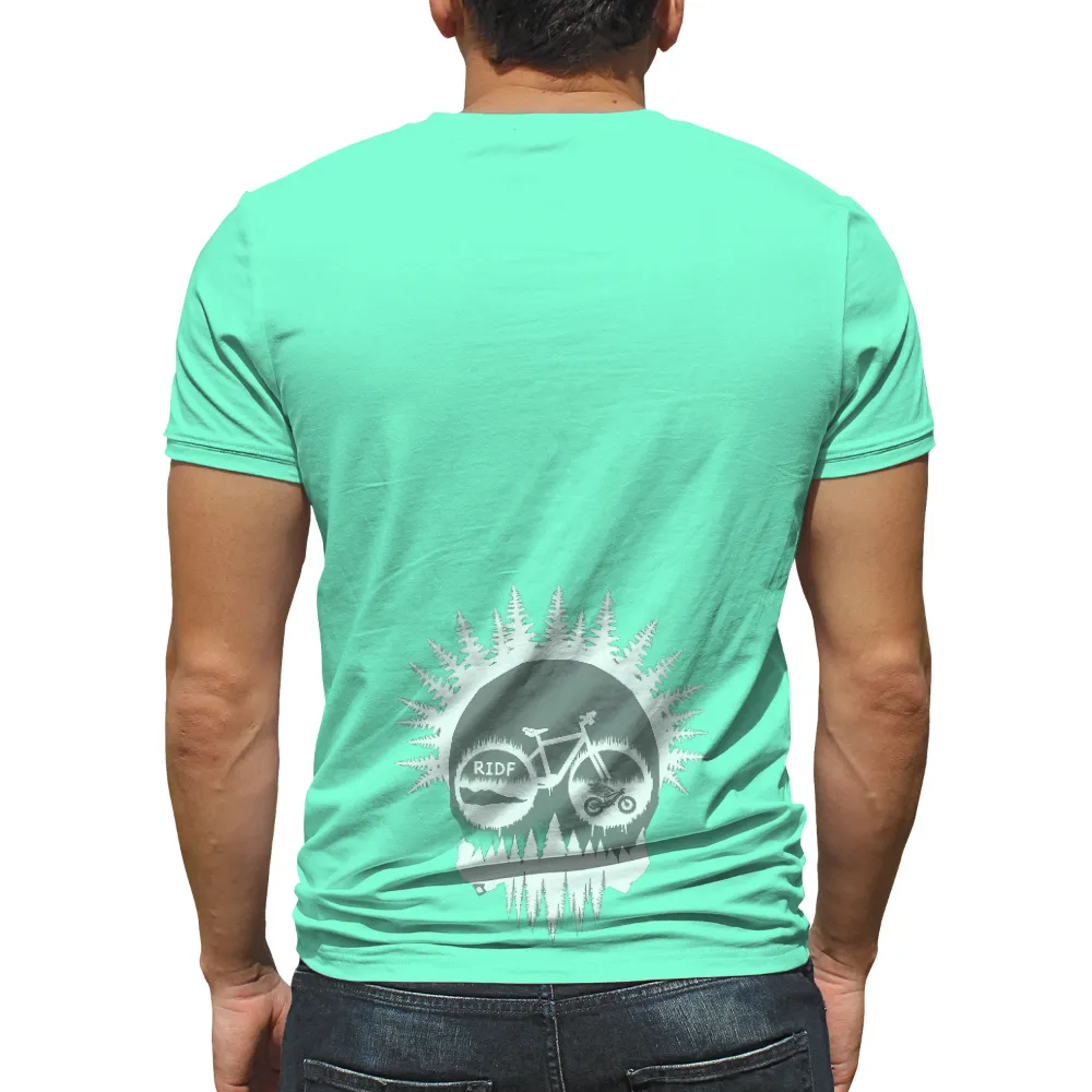 Tee Shirts Printed: Adventure Cycling in Deep Forest|collar t shirt design maker