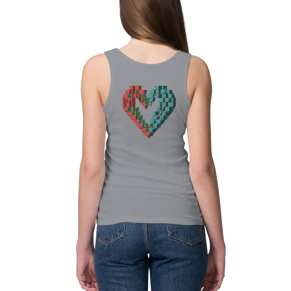 Modern Geometric Heart Design: Heart of Cubes|heart and core military shirts