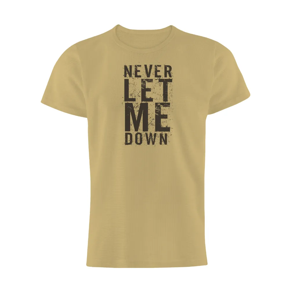 TShirt Printing: Never Let Me Down - Vintage Typography Design|vintage summer tees