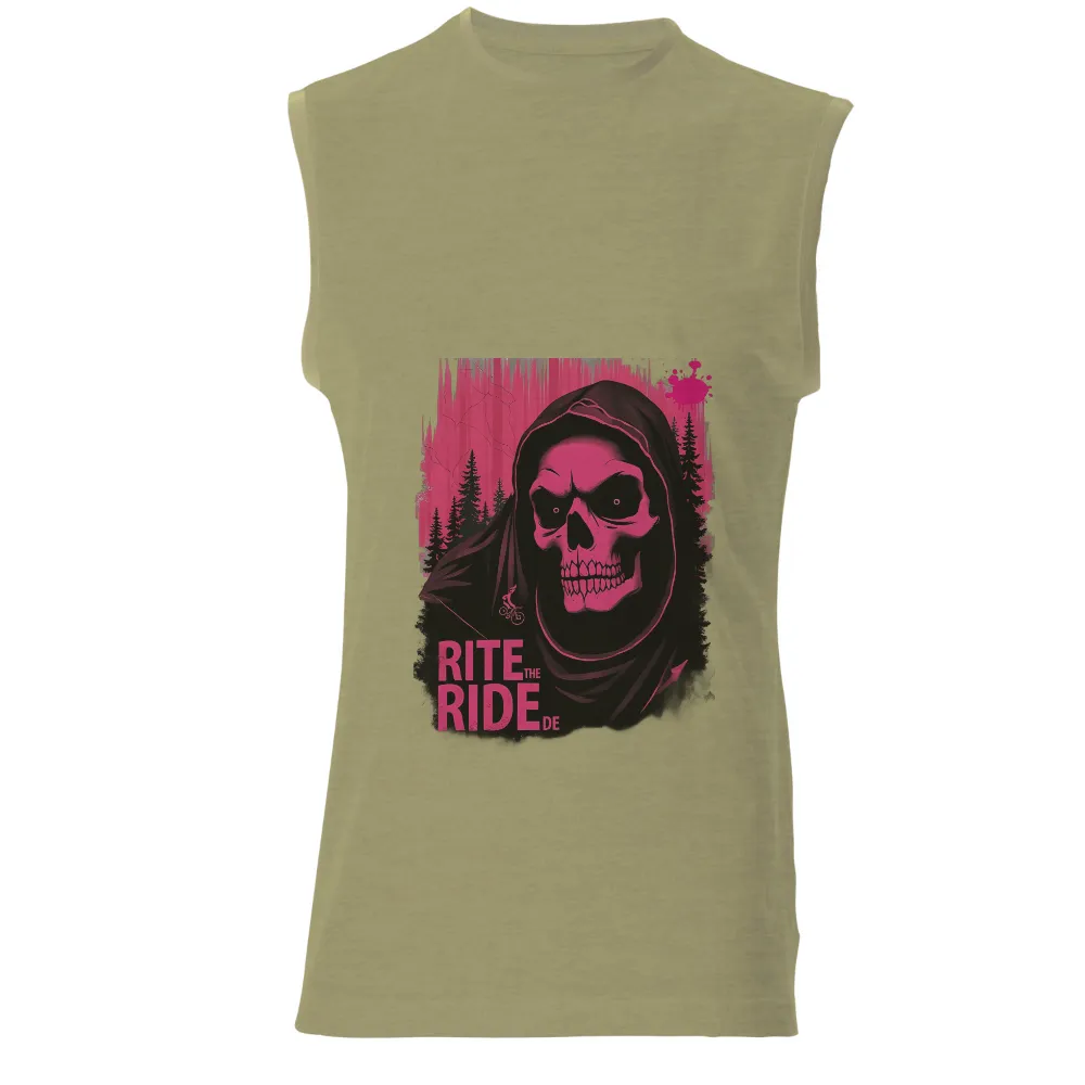 T-Shirts Pattern: Rite the Ride - Skull & Forest Adventure| forest silhouette