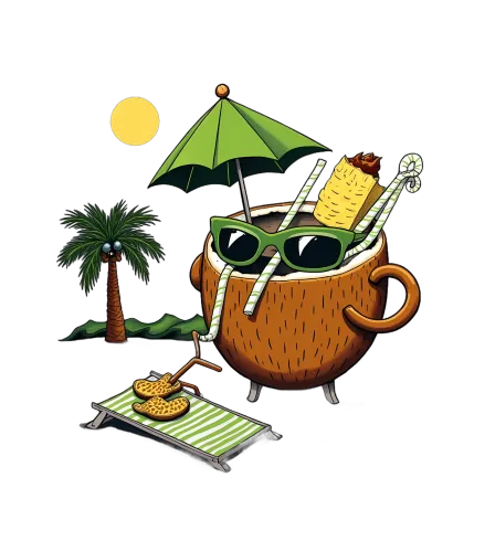 T-Shirts Custom: Coconut Drink Night Relaxation